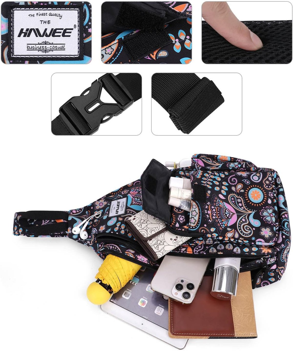 Backpack Sling for Women Anti-Water Crossbody Bag Inclined Adjustable Pack | Casual - Colors B