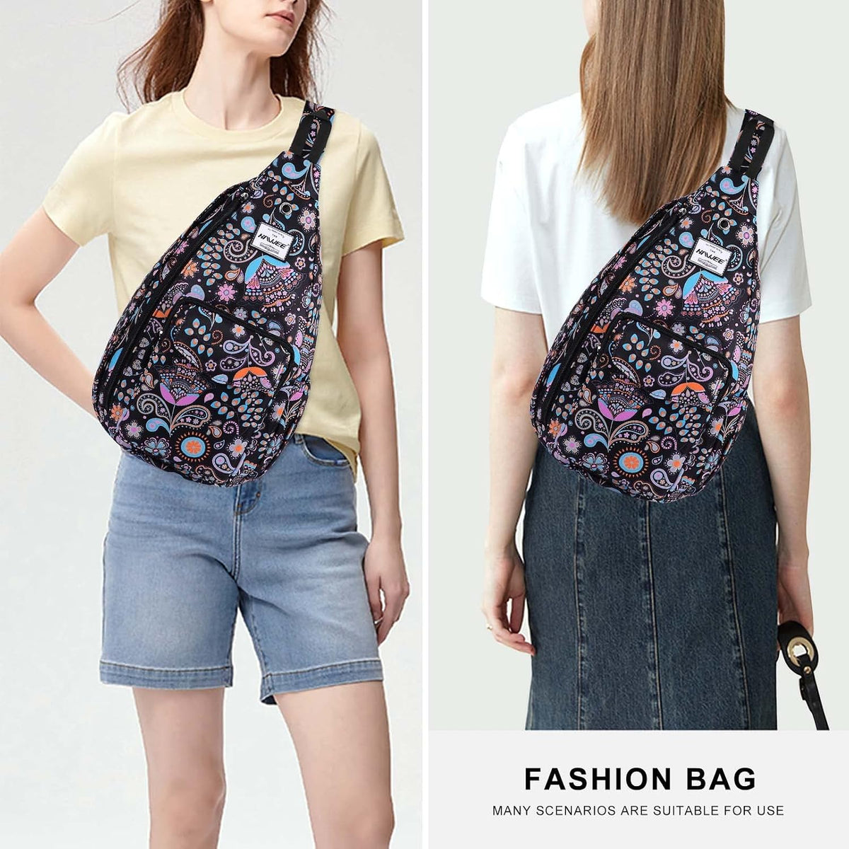 Backpack Sling for Women Anti-Water Crossbody Bag Inclined Adjustable Pack | Casual - Colors B