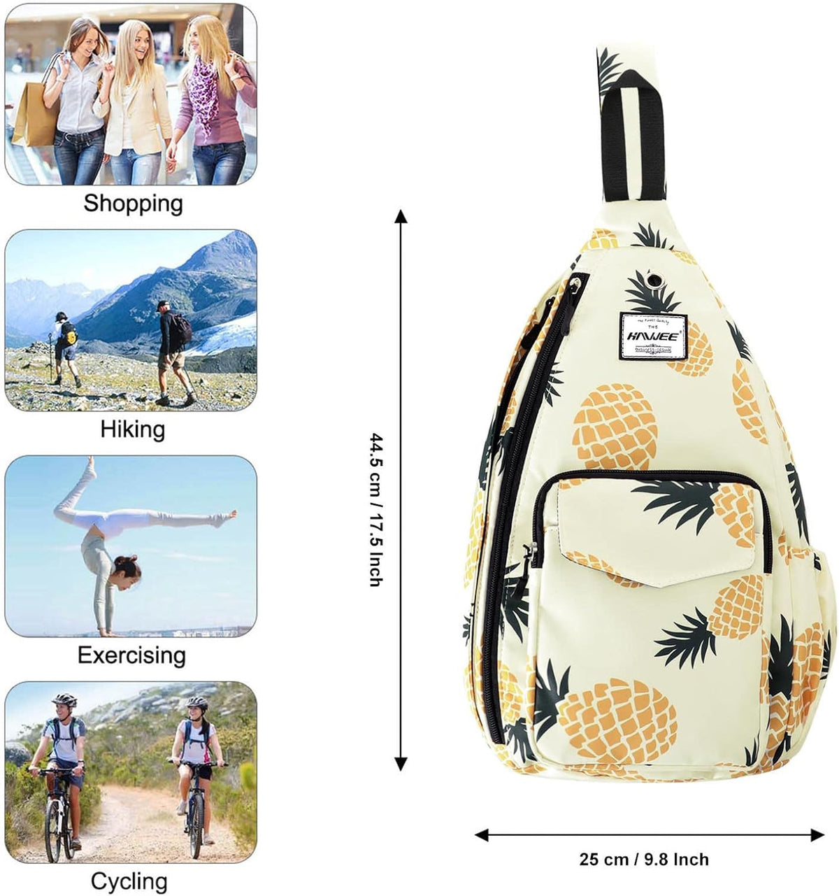 Backpack Sling for Women Anti-Water Crossbody Bag Inclined Adjustable Pack | Casual - Colors B