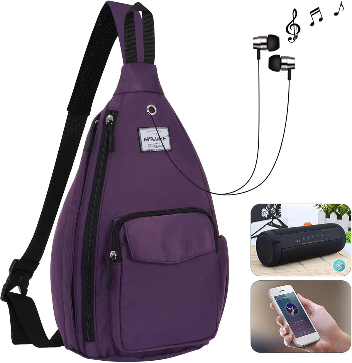 Backpack Sling for Women Anti-Water Crossbody Bag Inclined Adjustable Pack | Casual - Colors B