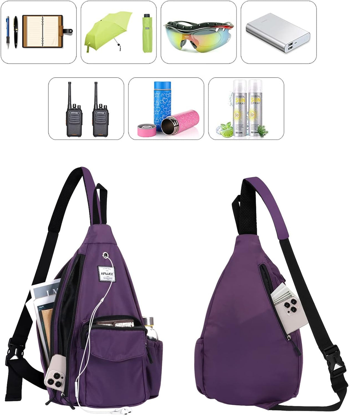 Backpack Sling for Women Anti-Water Crossbody Bag Inclined Adjustable Pack | Casual - Colors B