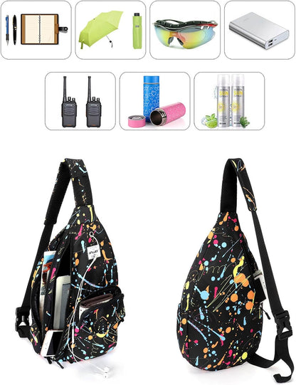 Backpack Sling for Women Anti-Water Crossbody Bag Inclined Adjustable Pack | Casual - Colors B