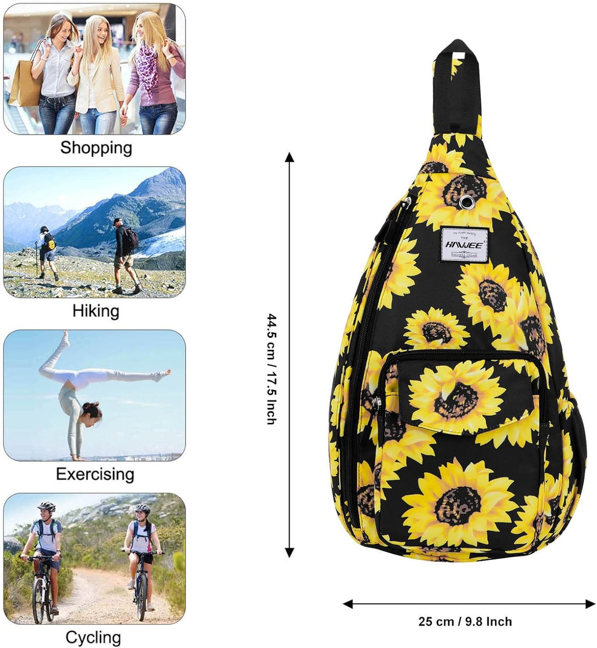 Backpack Sling for Women Anti-Water Crossbody Bag Inclined Adjustable Pack | Casual - Colors B