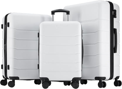 20 Inch Carry-On Luggage, Hard Shell Rolling Suitcase with TSA Lock, Expandable Lightweight Luggage with Spinner Wheels, Black