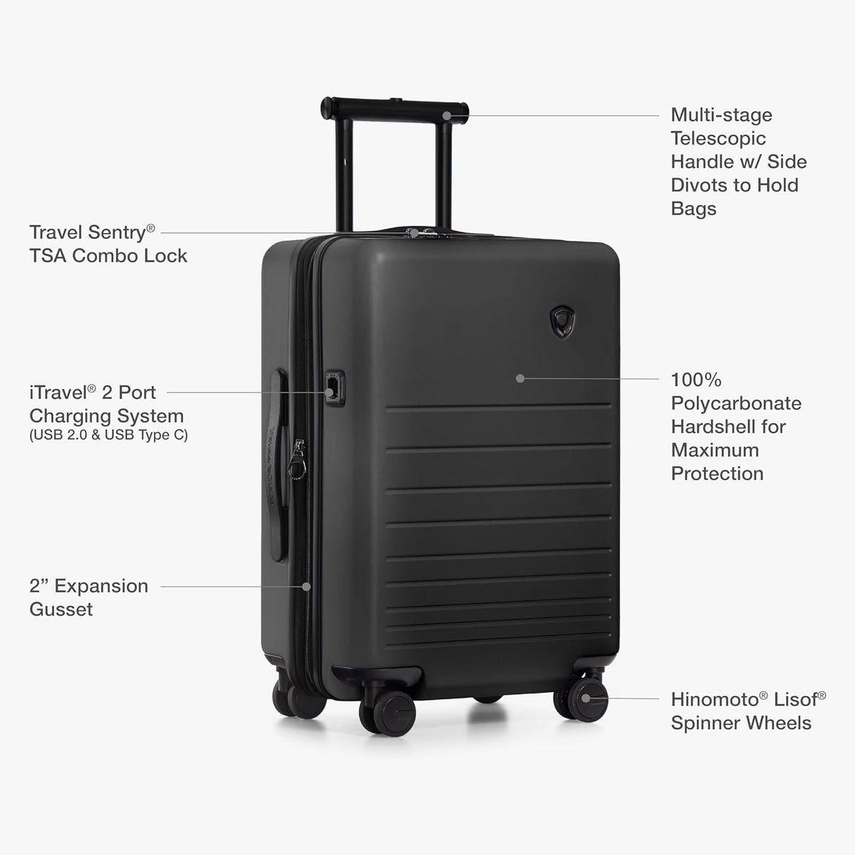 Markham Hardside Expandable Luggage with Double Spinner Wheels, Carry-On 21-Inch Suitcase, TSA Lock, 21-Inch, Green