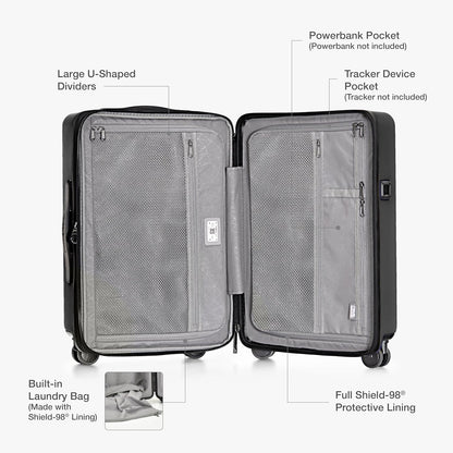 Markham Hardside Expandable Luggage with Double Spinner Wheels, Carry-On 21-Inch Suitcase, TSA Lock, 21-Inch, Green