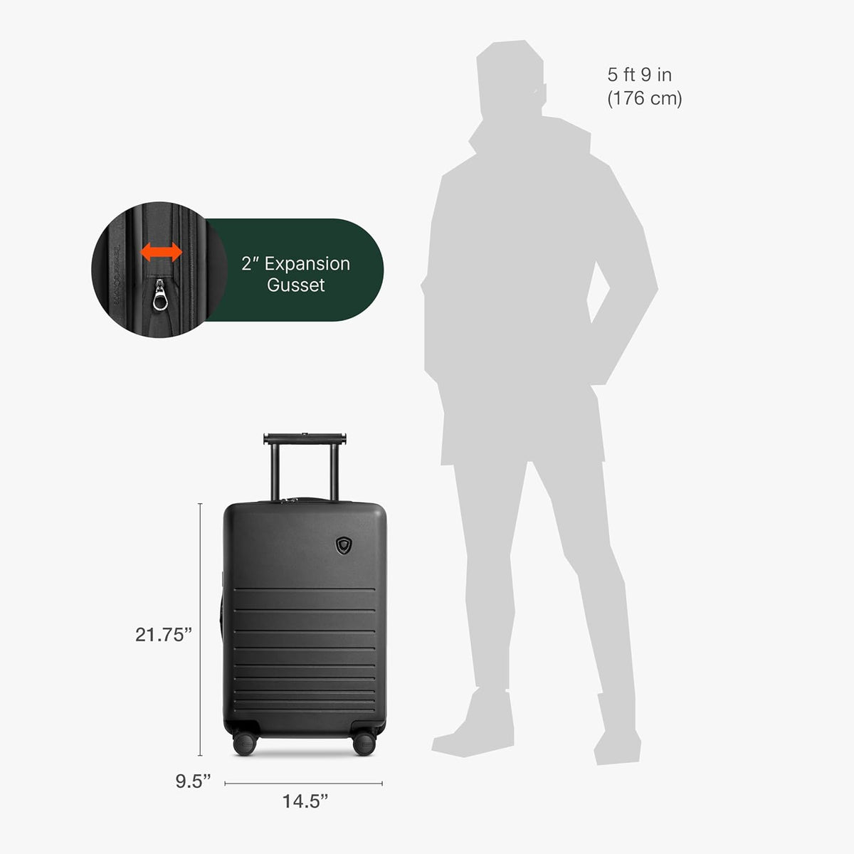 Markham Hardside Expandable Luggage with Double Spinner Wheels, Carry-On 21-Inch Suitcase, TSA Lock, 21-Inch, Green