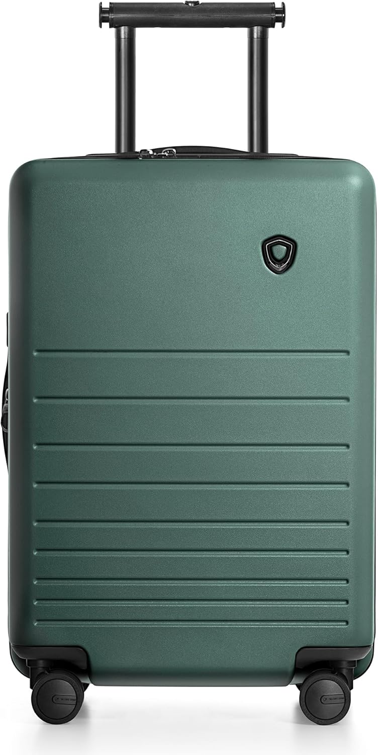 Markham Hardside Expandable Luggage with Double Spinner Wheels, Carry-On 21-Inch Suitcase, TSA Lock, 21-Inch, Green