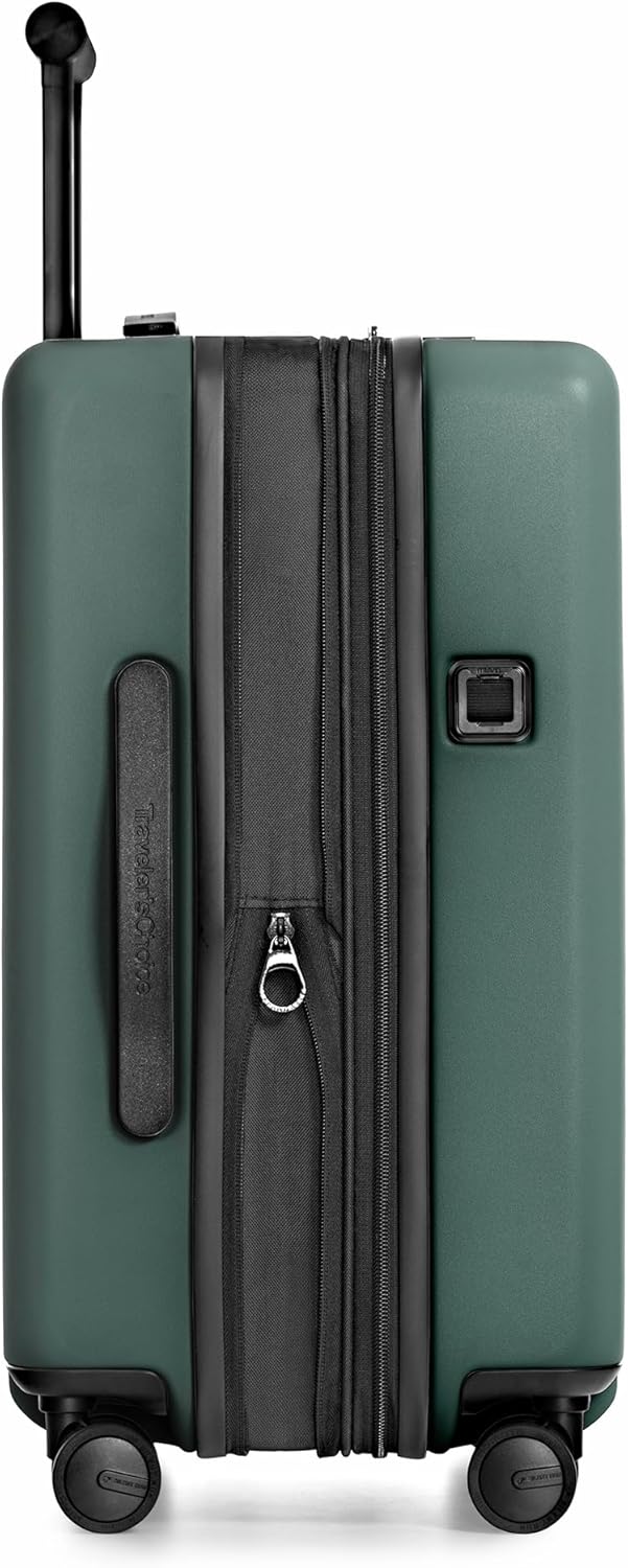 Markham Hardside Expandable Luggage with Double Spinner Wheels, Carry-On 21-Inch Suitcase, TSA Lock, 21-Inch, Green