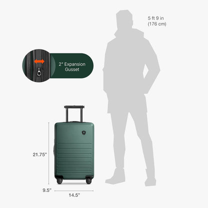 Markham Hardside Expandable Luggage with Double Spinner Wheels, Carry-On 21-Inch Suitcase, TSA Lock, 21-Inch, Green