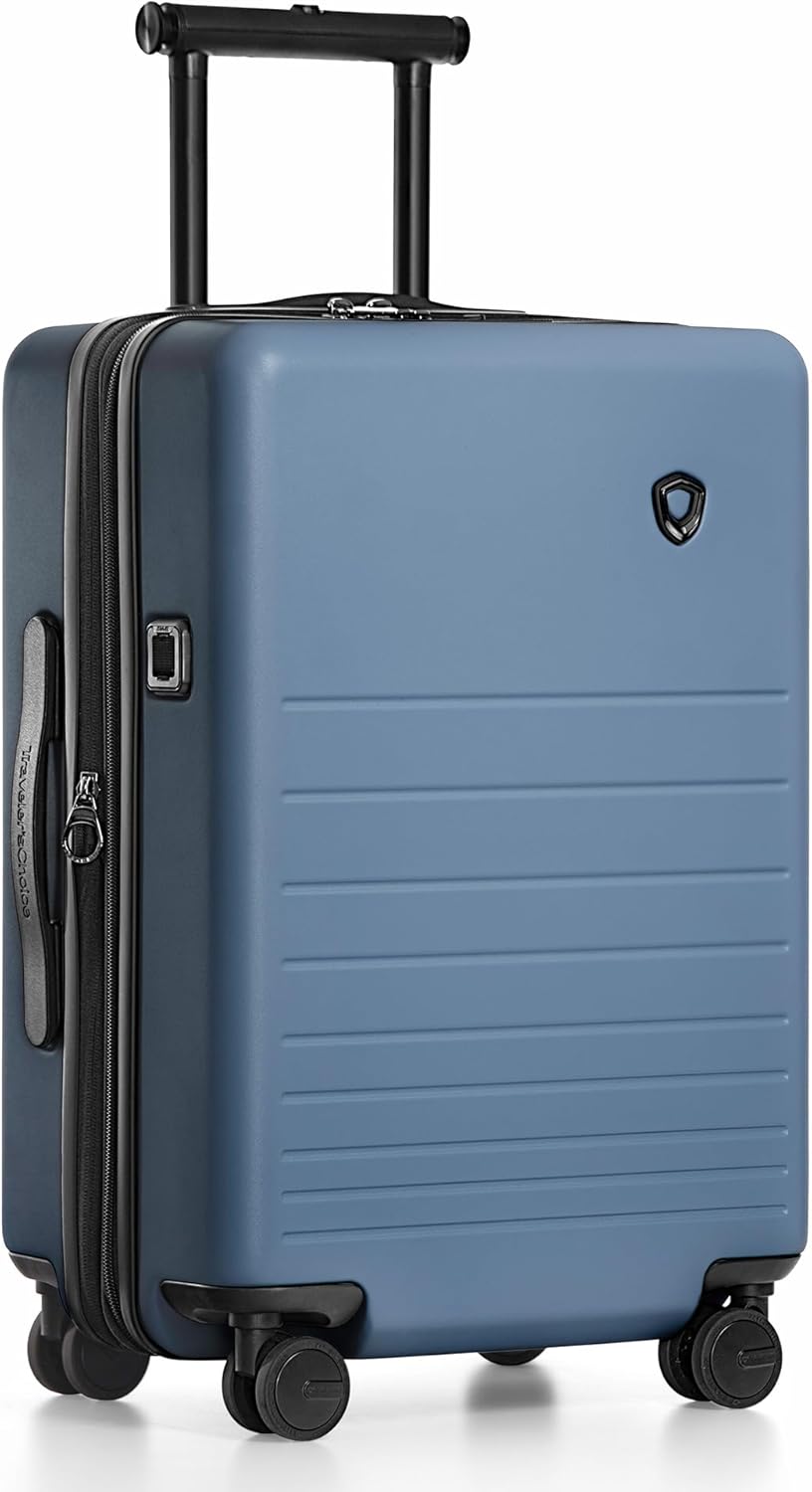 Markham Hardside Expandable Luggage with Double Spinner Wheels, Carry-On 21-Inch Suitcase, TSA Lock, 21-Inch, Green