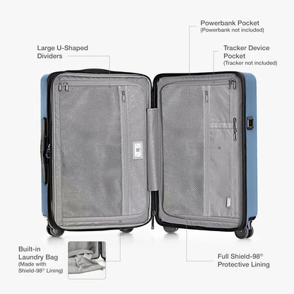 Markham Hardside Expandable Luggage with Double Spinner Wheels, Carry-On 21-Inch Suitcase, TSA Lock, 21-Inch, Green