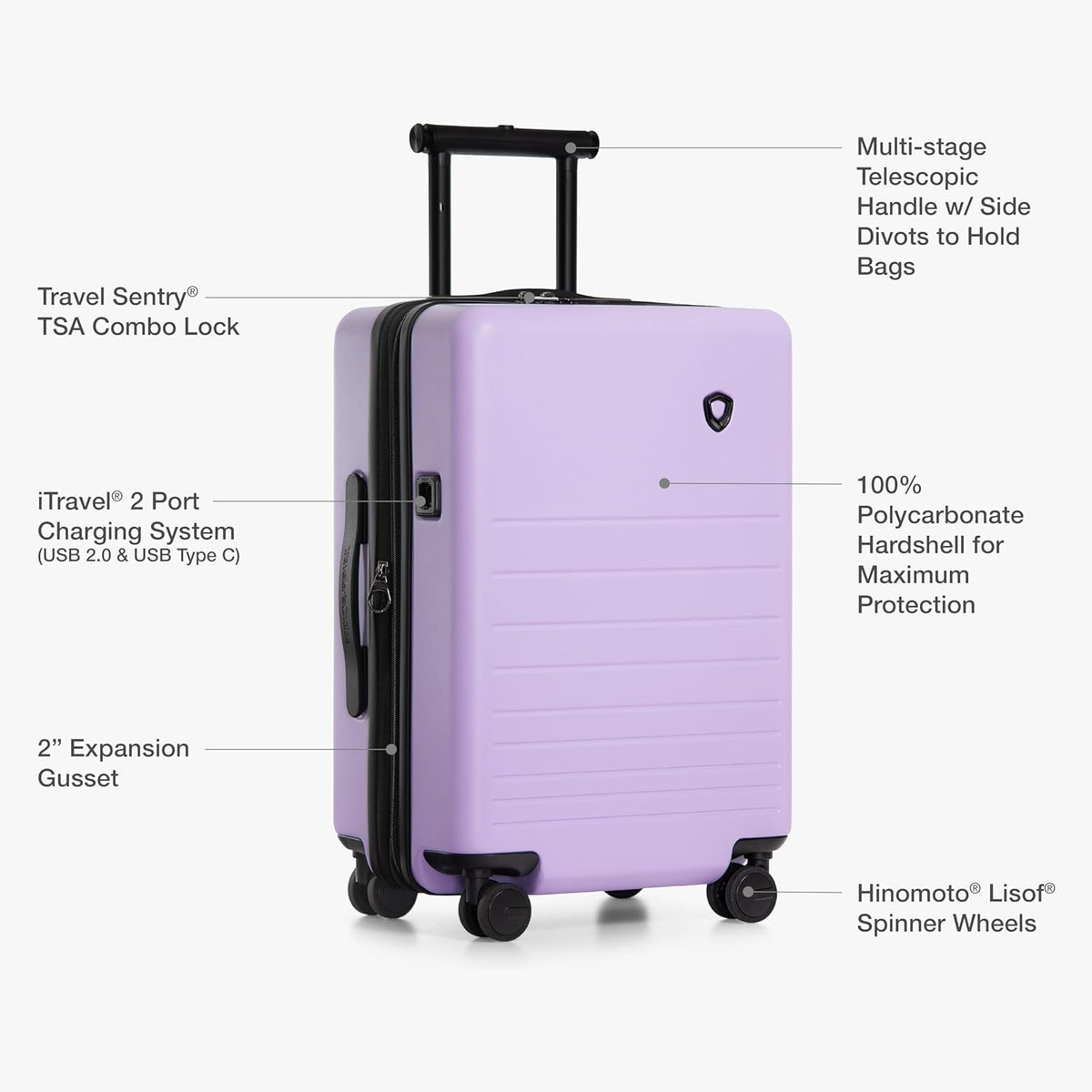Markham Hardside Expandable Luggage with Double Spinner Wheels, Carry-On 21-Inch Suitcase, TSA Lock, 21-Inch, Green