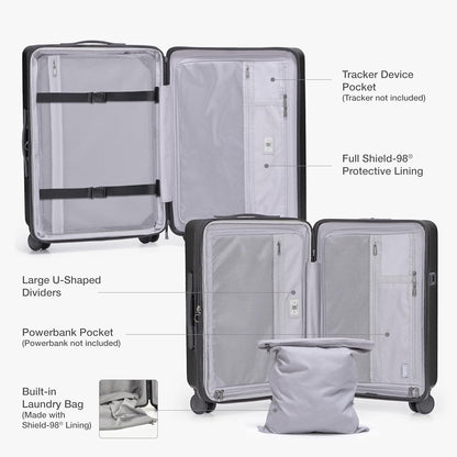 Markham Hardside Expandable Luggage with Double Spinner Wheels, Carry-On 21-Inch Suitcase, TSA Lock, 21-Inch, Green