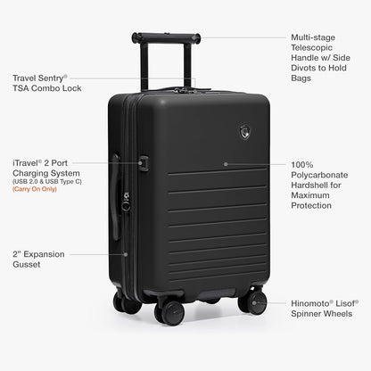 Markham Hardside Expandable Luggage with Double Spinner Wheels, Carry-On 21-Inch Suitcase, TSA Lock, 21-Inch, Green