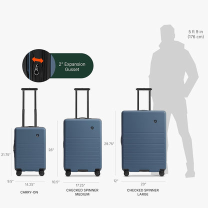 Markham Hardside Expandable Luggage with Double Spinner Wheels, Carry-On 21-Inch Suitcase, TSA Lock, 21-Inch, Green