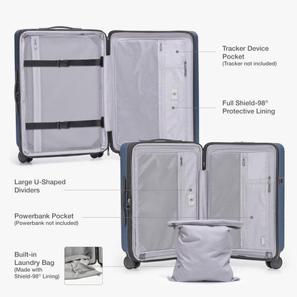 Markham Hardside Expandable Luggage with Double Spinner Wheels, Carry-On 21-Inch Suitcase, TSA Lock, 21-Inch, Green