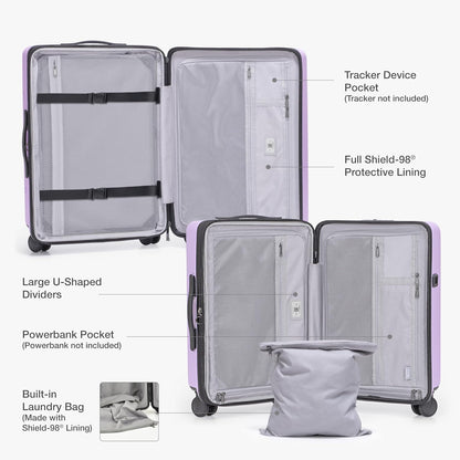 Markham Hardside Expandable Luggage with Double Spinner Wheels, Carry-On 21-Inch Suitcase, TSA Lock, 21-Inch, Green