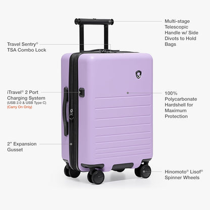 Markham Hardside Expandable Luggage with Double Spinner Wheels, Carry-On 21-Inch Suitcase, TSA Lock, 21-Inch, Green