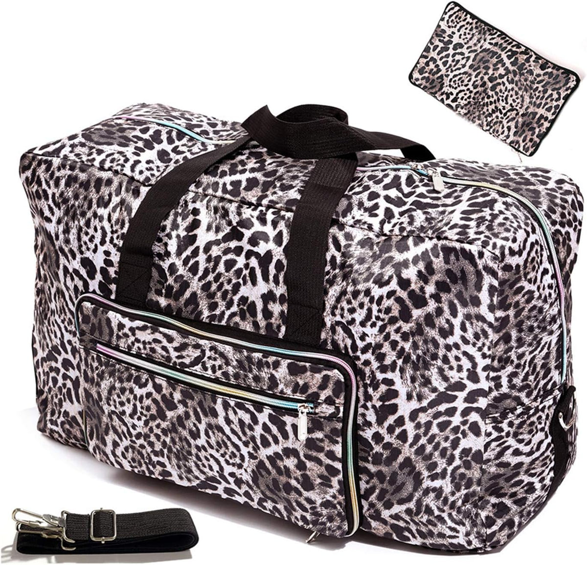 Large Foldable Travel Duffel Bag, Sports Tote Gym Bag For Women with Trolley Sleeve Weekender Overnight Carry On Checked Luggage Bag Hospital Bag Tote Shoulder Handbag Bag