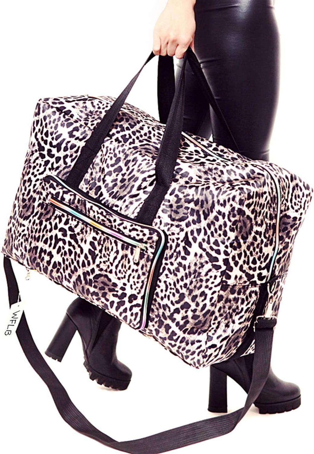 Large Foldable Travel Duffel Bag, Sports Tote Gym Bag For Women with Trolley Sleeve Weekender Overnight Carry On Checked Luggage Bag Hospital Bag Tote Shoulder Handbag Bag