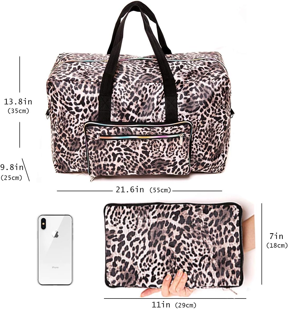 Large Foldable Travel Duffel Bag, Sports Tote Gym Bag For Women with Trolley Sleeve Weekender Overnight Carry On Checked Luggage Bag Hospital Bag Tote Shoulder Handbag Bag