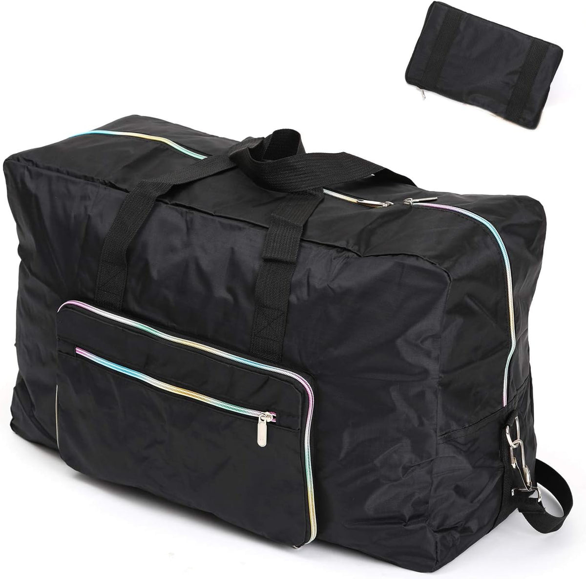 Large Foldable Travel Duffel Bag, Sports Tote Gym Bag For Women with Trolley Sleeve Weekender Overnight Carry On Checked Luggage Bag Hospital Bag Tote Shoulder Handbag Bag