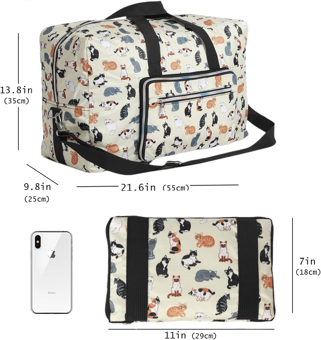 Large Foldable Travel Duffel Bag, Sports Tote Gym Bag For Women with Trolley Sleeve Weekender Overnight Carry On Checked Luggage Bag Hospital Bag Tote Shoulder Handbag Bag