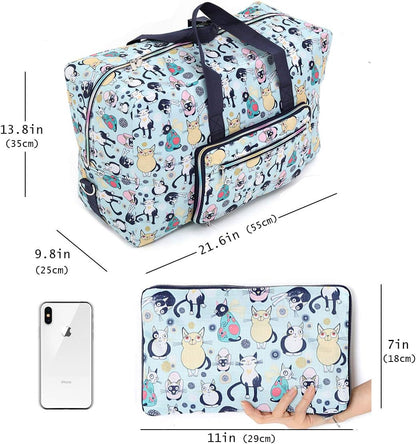 Large Foldable Travel Duffel Bag, Sports Tote Gym Bag For Women with Trolley Sleeve Weekender Overnight Carry On Checked Luggage Bag Hospital Bag Tote Shoulder Handbag Bag
