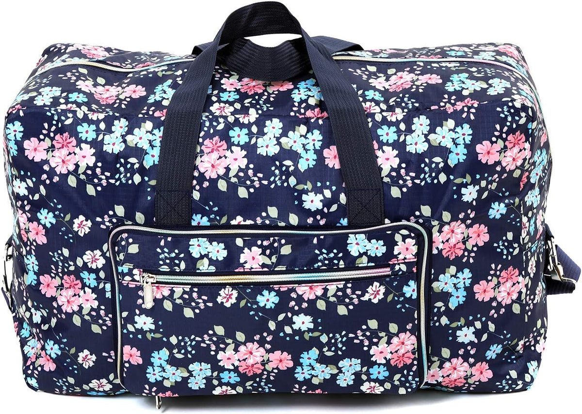 Large Foldable Travel Duffel Bag, Sports Tote Gym Bag For Women with Trolley Sleeve Weekender Overnight Carry On Checked Luggage Bag Hospital Bag Tote Shoulder Handbag Bag