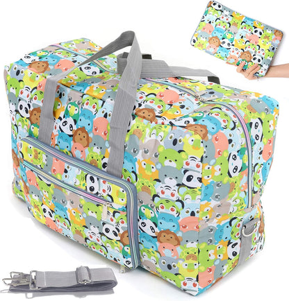 Large Foldable Travel Duffel Bag, Sports Tote Gym Bag For Women with Trolley Sleeve Weekender Overnight Carry On Checked Luggage Bag Hospital Bag Tote Shoulder Handbag Bag