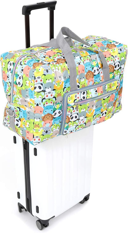 Large Foldable Travel Duffel Bag, Sports Tote Gym Bag For Women with Trolley Sleeve Weekender Overnight Carry On Checked Luggage Bag Hospital Bag Tote Shoulder Handbag Bag