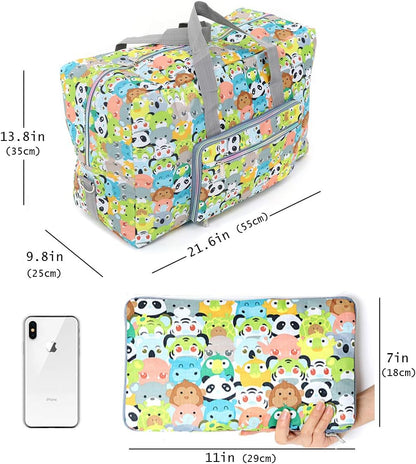 Large Foldable Travel Duffel Bag, Sports Tote Gym Bag For Women with Trolley Sleeve Weekender Overnight Carry On Checked Luggage Bag Hospital Bag Tote Shoulder Handbag Bag