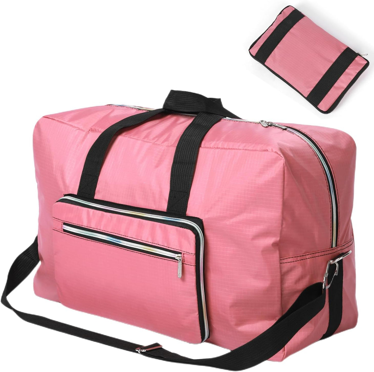 Large Foldable Travel Duffel Bag, Sports Tote Gym Bag For Women with Trolley Sleeve Weekender Overnight Carry On Checked Luggage Bag Hospital Bag Tote Shoulder Handbag Bag