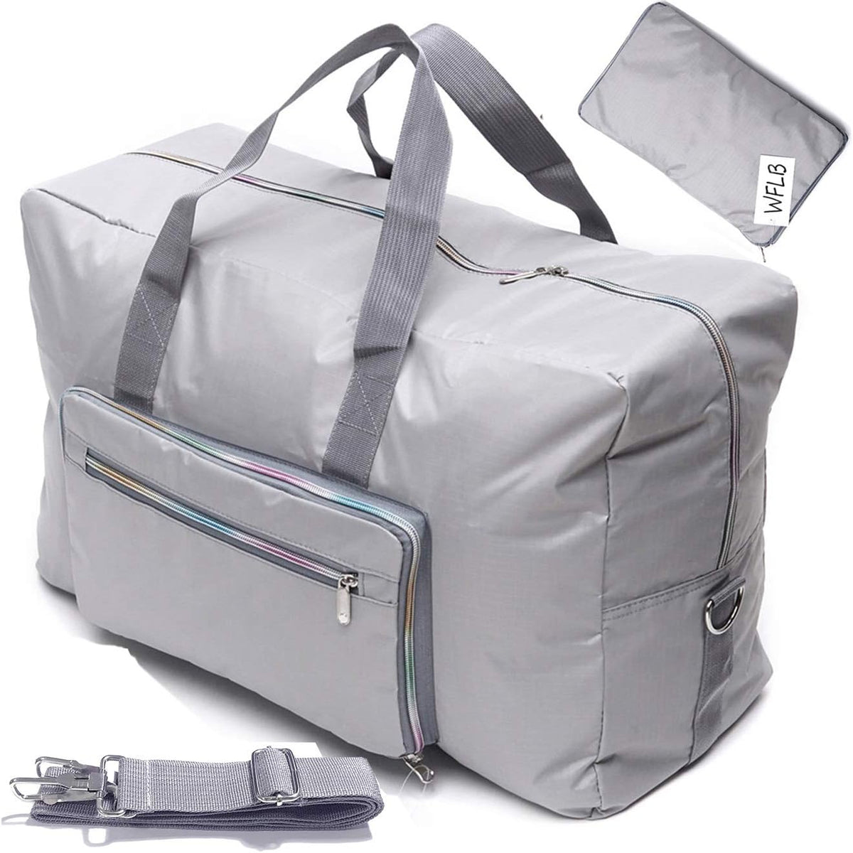 Large Foldable Travel Duffel Bag, Sports Tote Gym Bag For Women with Trolley Sleeve Weekender Overnight Carry On Checked Luggage Bag Hospital Bag Tote Shoulder Handbag Bag