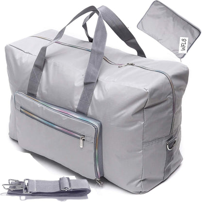 Large Foldable Travel Duffel Bag, Sports Tote Gym Bag For Women with Trolley Sleeve Weekender Overnight Carry On Checked Luggage Bag Hospital Bag Tote Shoulder Handbag Bag