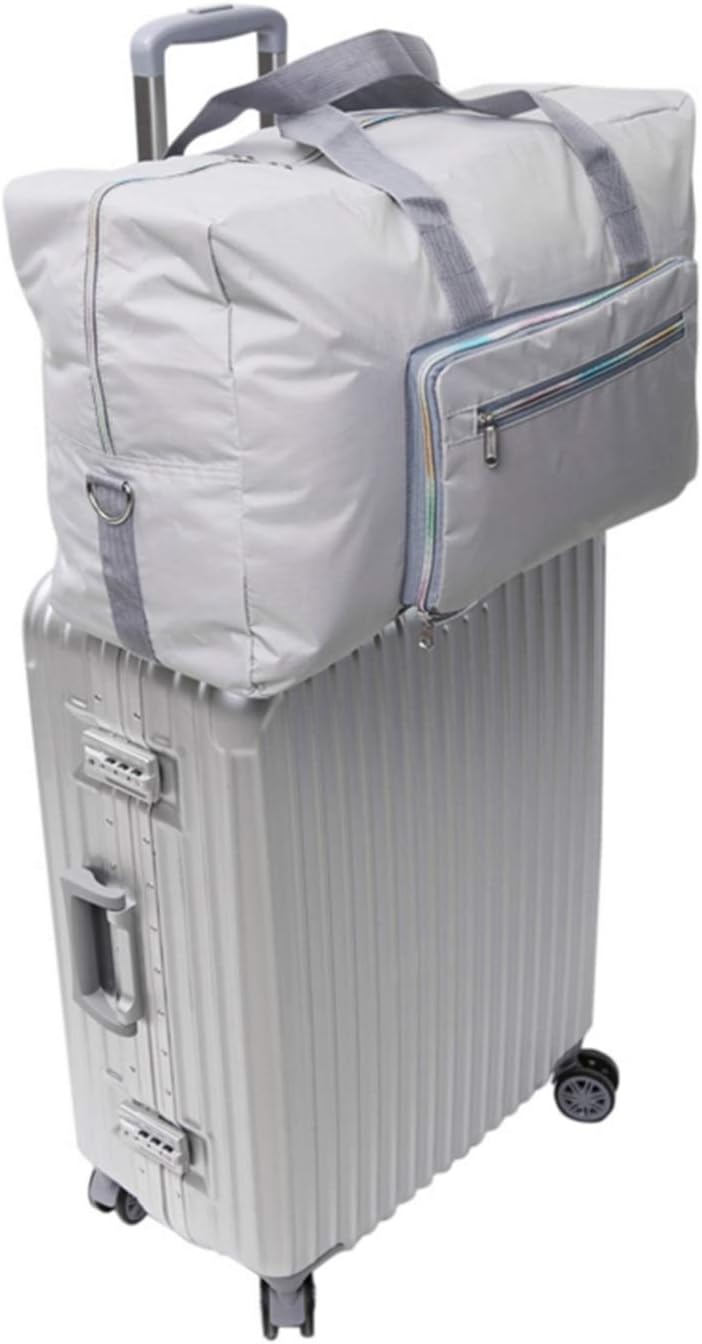 Large Foldable Travel Duffel Bag, Sports Tote Gym Bag For Women with Trolley Sleeve Weekender Overnight Carry On Checked Luggage Bag Hospital Bag Tote Shoulder Handbag Bag