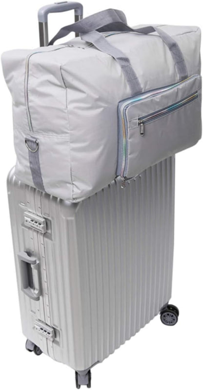 Large Foldable Travel Duffel Bag, Sports Tote Gym Bag For Women with Trolley Sleeve Weekender Overnight Carry On Checked Luggage Bag Hospital Bag Tote Shoulder Handbag Bag