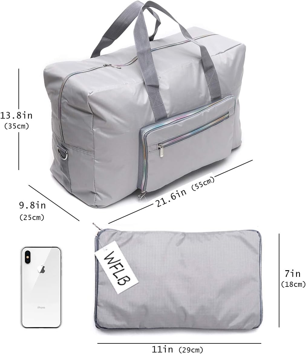 Large Foldable Travel Duffel Bag, Sports Tote Gym Bag For Women with Trolley Sleeve Weekender Overnight Carry On Checked Luggage Bag Hospital Bag Tote Shoulder Handbag Bag