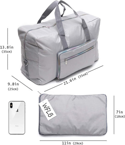 Large Foldable Travel Duffel Bag, Sports Tote Gym Bag For Women with Trolley Sleeve Weekender Overnight Carry On Checked Luggage Bag Hospital Bag Tote Shoulder Handbag Bag