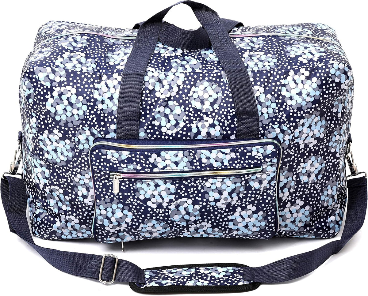 Large Foldable Travel Duffel Bag, Sports Tote Gym Bag For Women with Trolley Sleeve Weekender Overnight Carry On Checked Luggage Bag Hospital Bag Tote Shoulder Handbag Bag