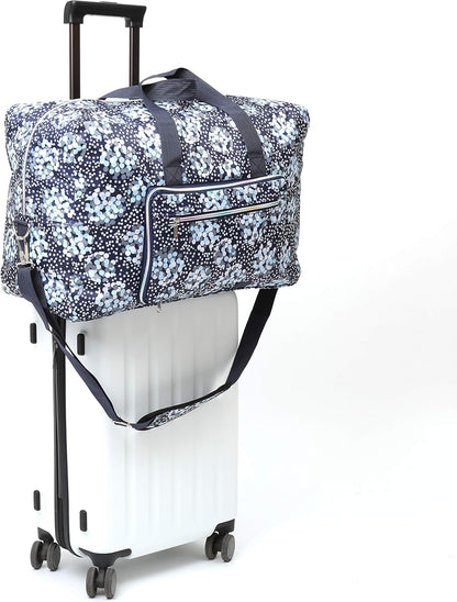 Large Foldable Travel Duffel Bag, Sports Tote Gym Bag For Women with Trolley Sleeve Weekender Overnight Carry On Checked Luggage Bag Hospital Bag Tote Shoulder Handbag Bag