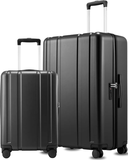 LUGGEX Carry On Luggage 22x14x9 Airline Approved, L2 100% PC Hard Shell Travel Suitcase with Smooth Spinner Wheels, TSA Lock (Blue, 20 Inch, 40L)