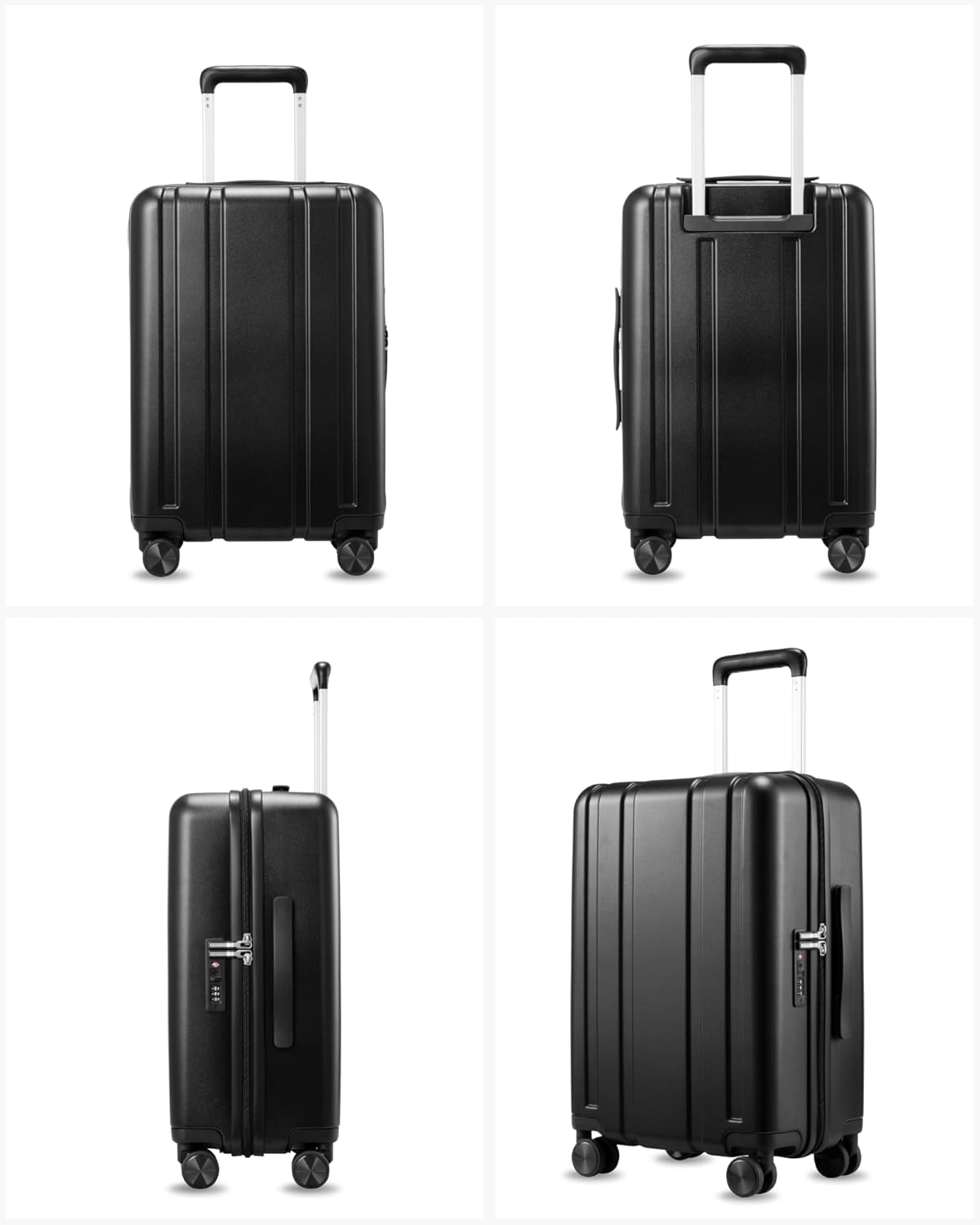 LUGGEX Carry On Luggage 22x14x9 Airline Approved, L2 100% PC Hard Shell Travel Suitcase with Smooth Spinner Wheels, TSA Lock (Blue, 20 Inch, 40L)
