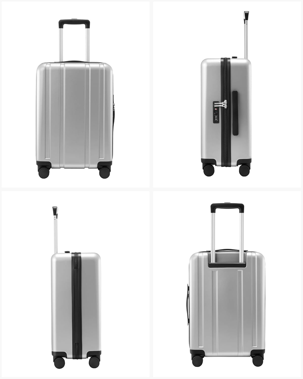 LUGGEX Carry On Luggage 22x14x9 Airline Approved, L2 100% PC Hard Shell Travel Suitcase with Smooth Spinner Wheels, TSA Lock (Blue, 20 Inch, 40L)