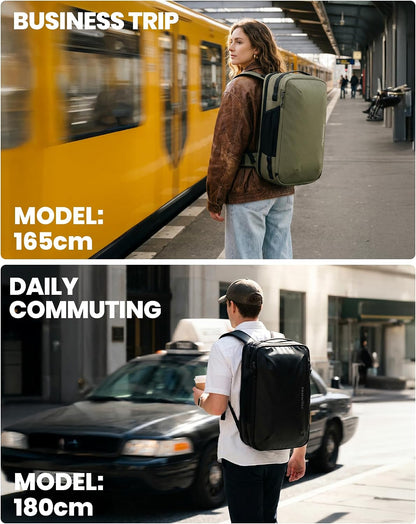 Vacuum Travel Backpack,One-Touch Compression,Converts to Crossbody | Built-in Electric Pump,Carry On,900D Water-Repellent Oxford, Wet/Dry & Shoe Compartments, Anti-Theft Zipper, Fits 17" Laptop