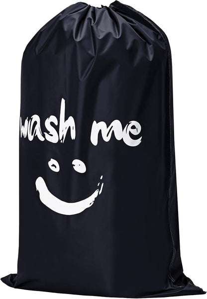 2 Pack XL Laundry Bags 28" x 40", Extra Large Dirty Clothes Organizer Holds 3-4 Loads, Machine Washable Drawstring Laundry Bag for Dorm, Camp, Laundromat, Family, Travel, Gray & Sky Blue