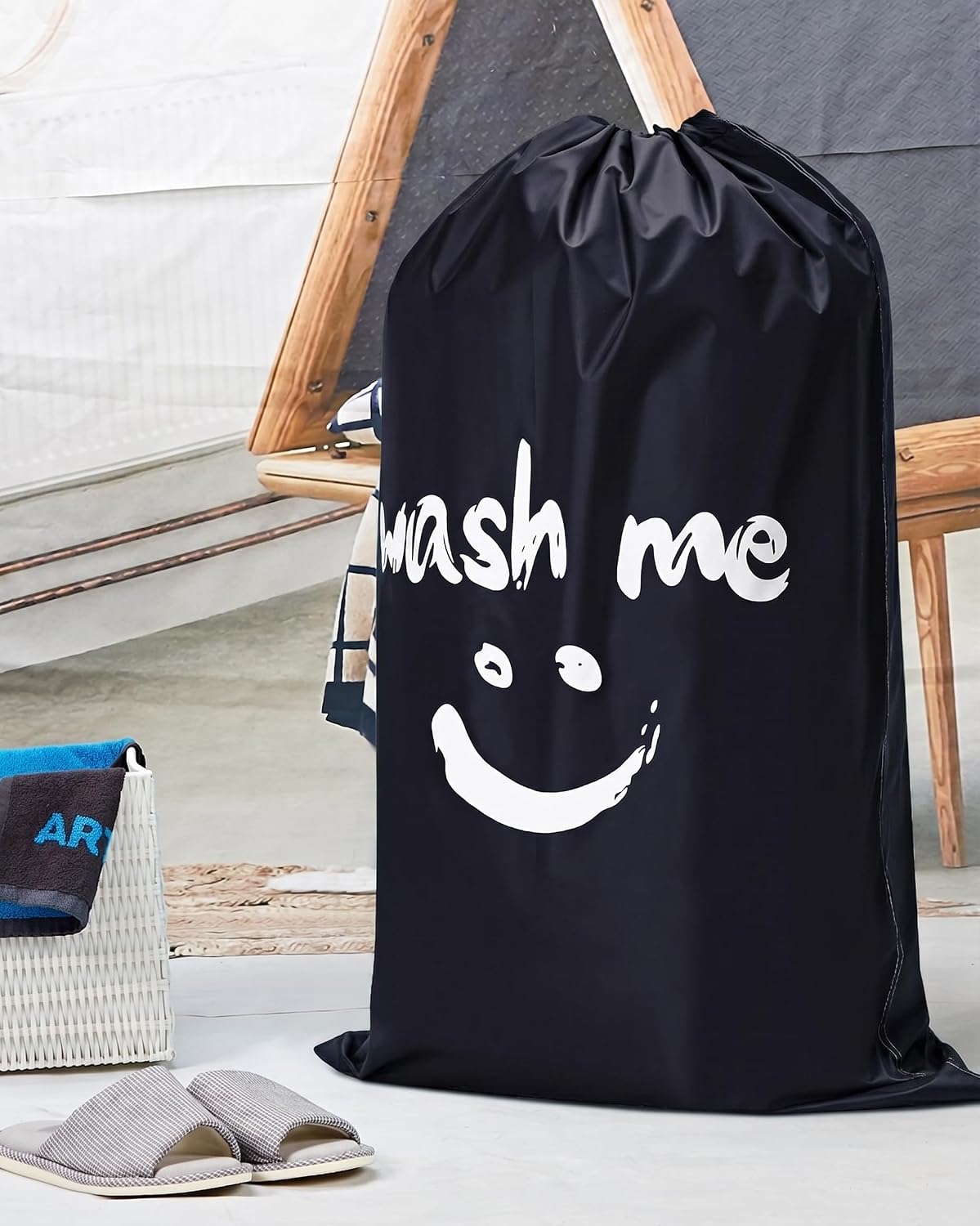 2 Pack XL Laundry Bags 28" x 40", Extra Large Dirty Clothes Organizer Holds 3-4 Loads, Machine Washable Drawstring Laundry Bag for Dorm, Camp, Laundromat, Family, Travel, Gray & Sky Blue