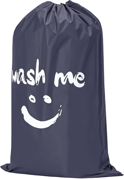 2 Pack XL Laundry Bags 28" x 40", Extra Large Dirty Clothes Organizer Holds 3-4 Loads, Machine Washable Drawstring Laundry Bag for Dorm, Camp, Laundromat, Family, Travel, Gray & Sky Blue