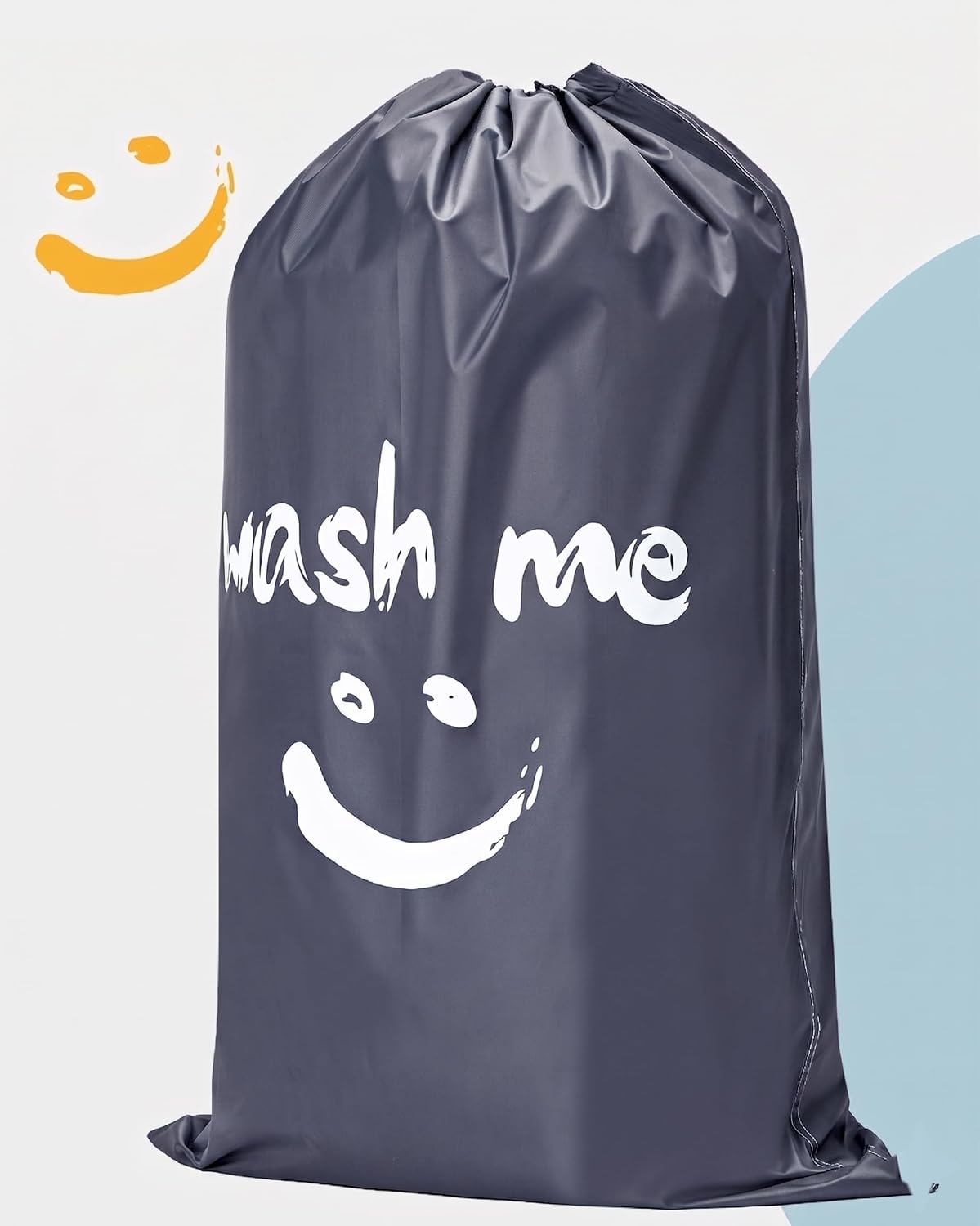 2 Pack XL Laundry Bags 28" x 40", Extra Large Dirty Clothes Organizer Holds 3-4 Loads, Machine Washable Drawstring Laundry Bag for Dorm, Camp, Laundromat, Family, Travel, Gray & Sky Blue